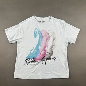 2024 Britney Spears Graphic T-Shirt Women's XS Light Blue Pop Star Photo Tee